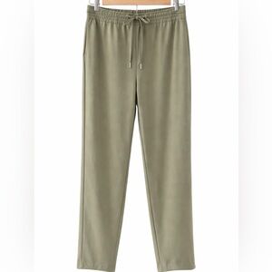 Joie Sage Green Fluid Pull-On Trousers Relaxed Stretch Fit - Size Medium
